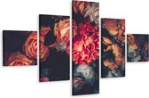 Schilderij - Vintage bloemen, 5luik, premium print