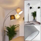 Berdino Booglamp mat nikkel, 3-lichtbronnen, Staande Lamp, Woonkamer Lamp