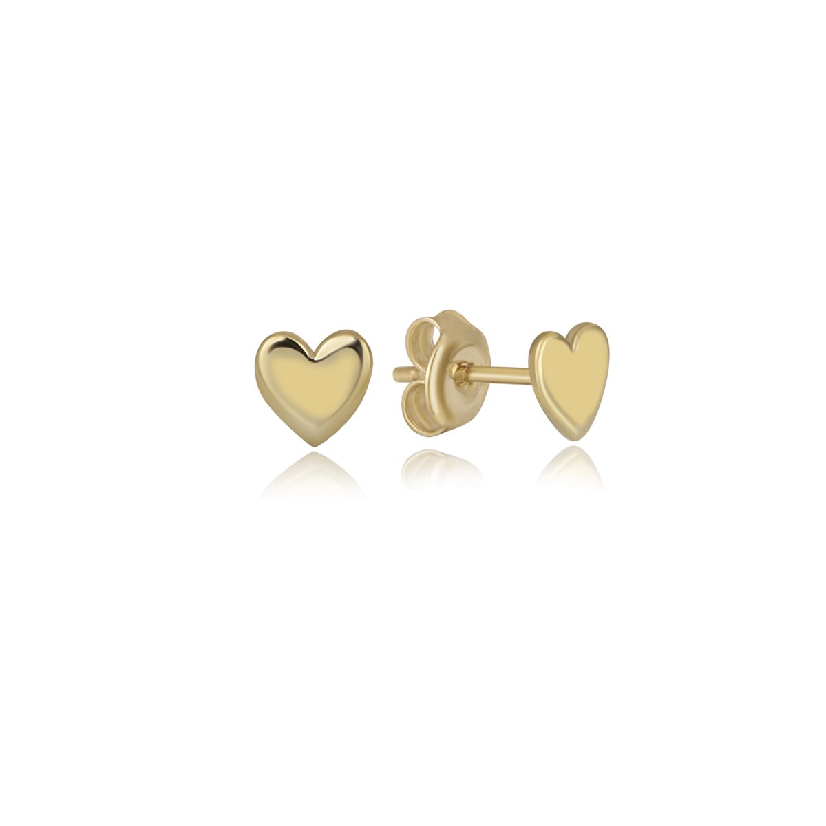 Hartje Glanzend Gold Plated Oorknoppen Zilver (925 sterling) Oorbel Trendy Minimalistisch Combi Bedel Goudkleurig