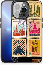Trendy Telefoonhoesjes iPhone 13 Pro Max GSM Hoesje met Zwarte rand Postzegels