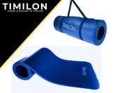 Timilon® fitness mat - yoga mat - 180 x 61 x 1,5cm - Sportmat - inclusief draagriem - blauw