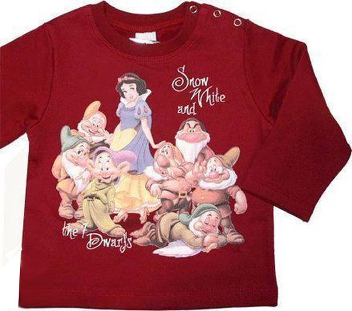 Disney Princess Meisjes Sweater - Rood - Sneeuwwitje en de Zeven Dwergen - Maat 80