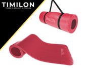 Timilon® fitness mat - yoga mat - 180 x 61 x 1,5cm - Sportmat - inclusief draagriem - rood