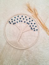 Macrame muurdecoratie - Macrame muur opknoping - Levensboom hanger - Bohemian Wandkleed - 30cm diameter