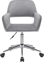Kamyra® Bureaustoel met Armleuning - Ergonomisch, met Wieltjes & In Hoogte Verstelbaar - Bureaustoelen, Stoel - 43x38x81 - Lichtgrijs