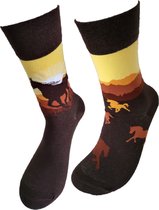 Verjaardag cadeau - Grappige sokken - Paarden Silhouette sokken - Leuke sokken - Vrolijke sokken – Valentijn Cadeau - Luckyday Socks - Cadeau sokken - Socks waar je Happy van wordt – Maat 35-