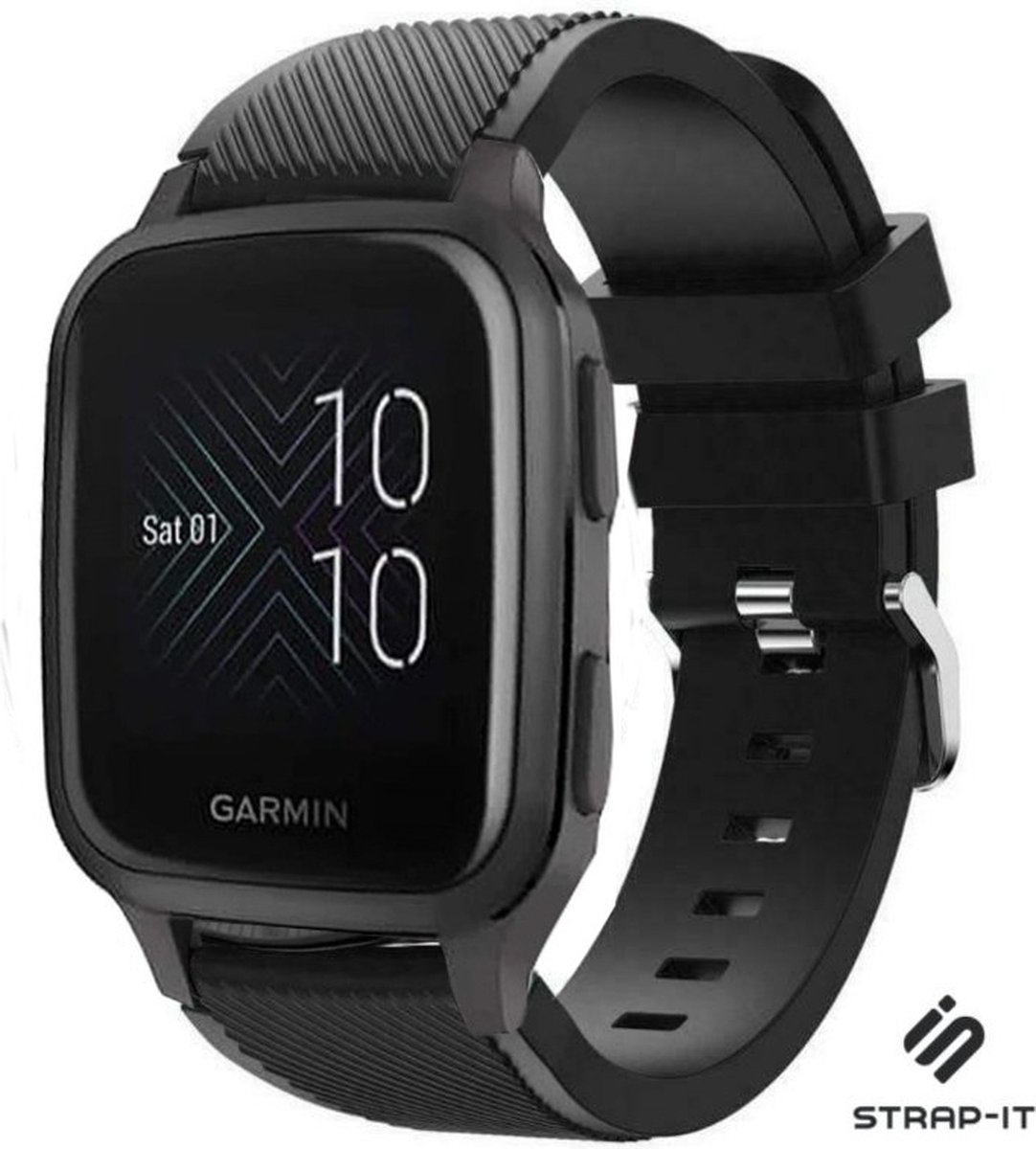 Siliconen Smartwatch bandje Geschikt voor Garmin Venu SQ bandje siliconen grijs . bol