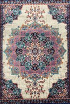 Aledin Carpets Gaya - Vintage Vloerkleed 160x230 cm - Laagpolig - Meerkleurig - Tapijten woonkamer