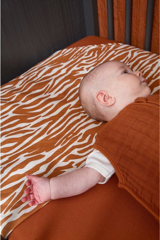 Meyco 2pack Swaddle ZebraUni camel 120x120 cm