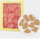 Lente/paas koekjes uitsteekvorm koekjes vormpjes set 8 stuks/ spring/easter cookie cutters set of 8, fondant stamps