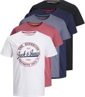 Jack & Jones Brat T-shirt - Mannen - navy - wit - roze - blauw - zwart