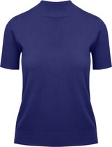 Top Nene - Zachte Basic Fijn Gebreide Top - Turtleneck - Donkerblauw
