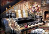 TOPMO - Piano - Diamond painting- Diamond DOTZ- HQ Diamond Painting pakket - VOLLEDIG dekkend - Diamant Schilderen - voor Volwassenen – ROND- 40X50CM