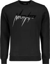 Antony Morato - sweater - zwart - logo velour - mannen  - maat S