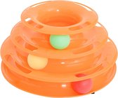 Paws Kattenspeeltje speeltoren met 3 etages en 3 ballen oranje