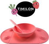 Timilon Kinderbord - Kom - Met Zuignappen - Met Lepeltje - Roze