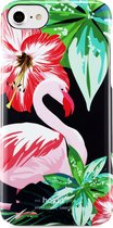 iPhone 8/7/6s/6, hoesje, flamingo hibiskus