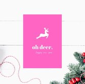 Kerstkaart XL formaat | Flamingo | 12 stuks | Rood | A5 formaat