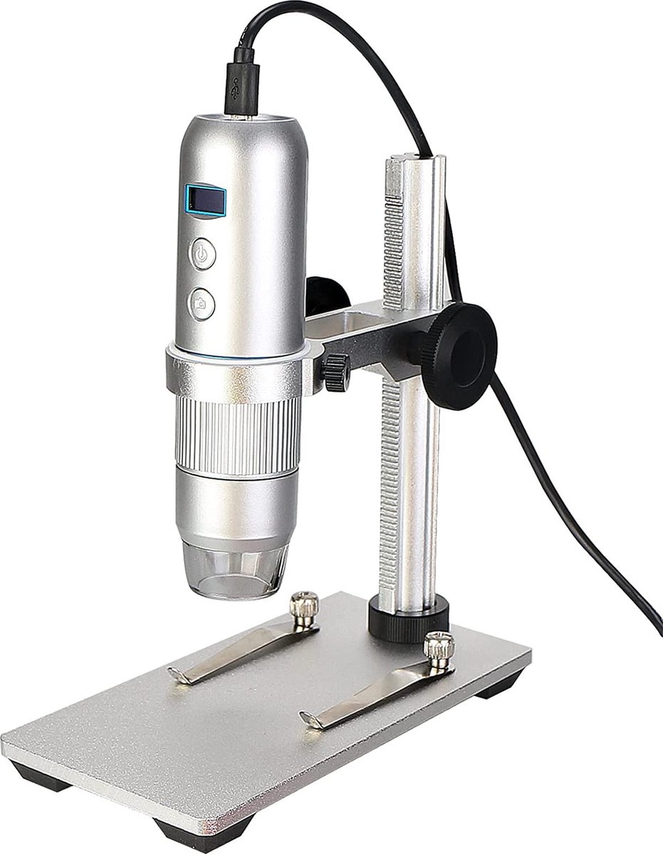 Svbony SM401 - Microscoop - Digitale Microscoop - 50x-1000x - Met Verstelbare Metalen - Beugel en Mini Display - Geschikt Voor Android - En iOS Systeem Smartphones
