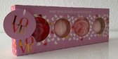 Bruisballen geschenkset rozenblaadjes zeep - Roze / Goud - Kunststof - Set van 4 - Cadeauset - Cadeau - Geschenk - Kerst - Kerstcadeau – Sinterklaascadeau