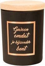 Geurkaars - Black/Rose - Gewoon omdat je bijzonder bent - Giftbox wit/goud - In cadeauverpakking