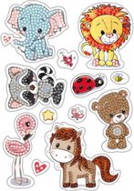 Diamond painting - stickers - cute animals - Freyja - gedeeltelijk - rond