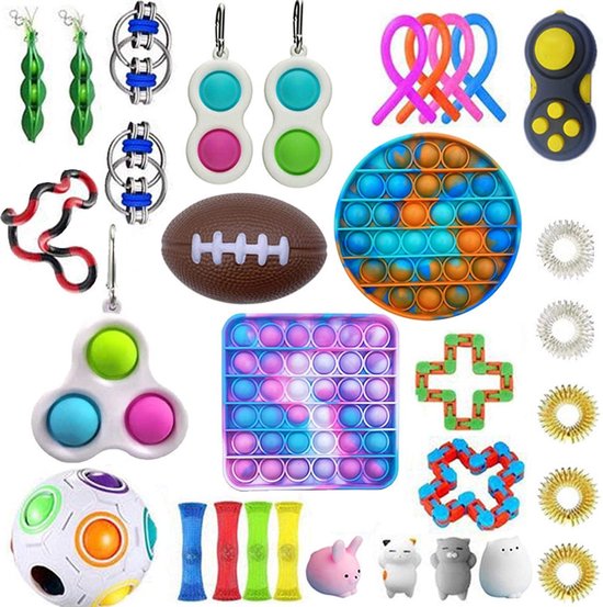 Fidget Toys Pakket 6 Fidget toys 32 stuks Fidget Toy Box Pop it