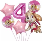 Pow Patrol Folie Ballonnen set van 6 ballonnen - Aluminium Folie Ballon 4 jaar