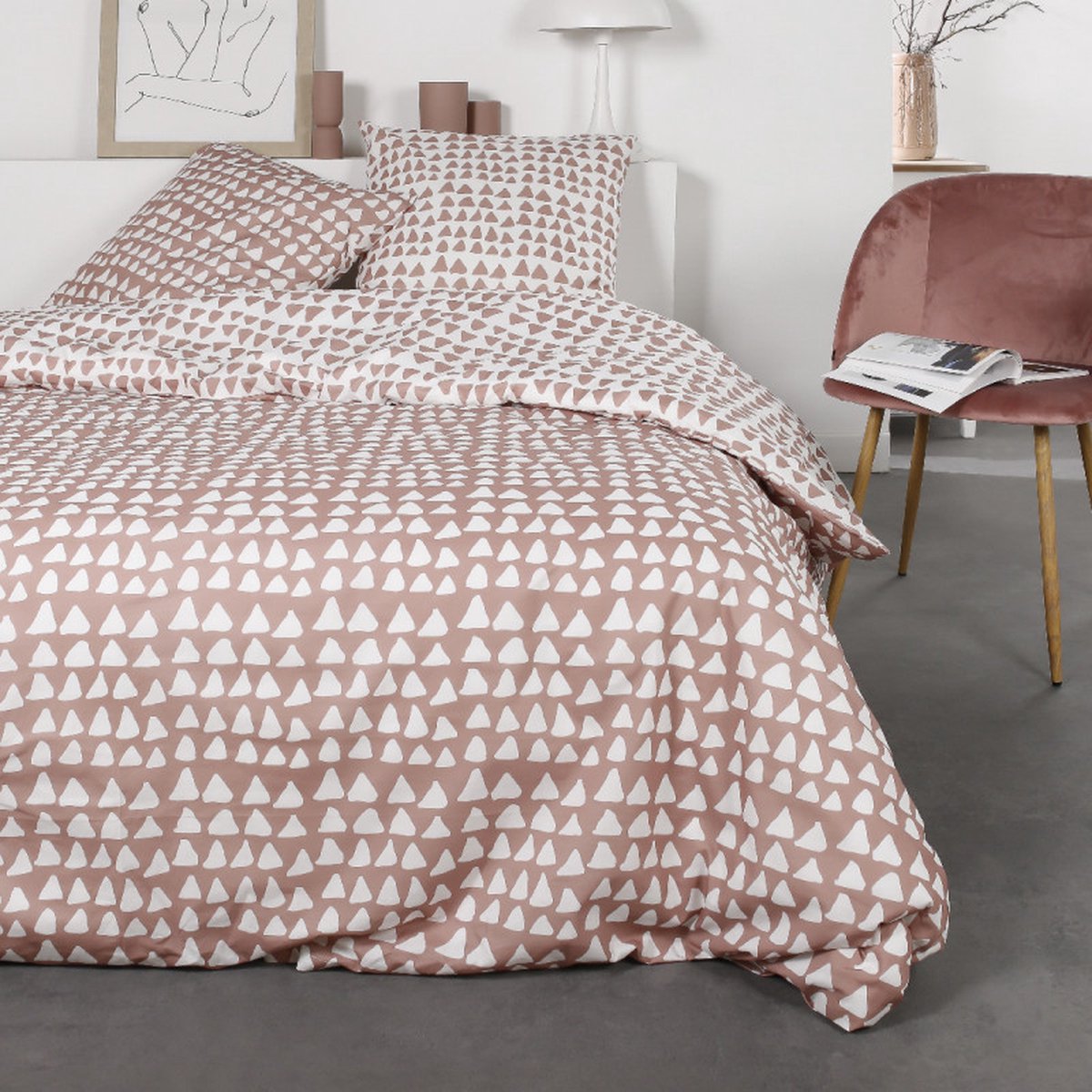 Flanel dekbedovertrek - 240 x 220 - love taupe