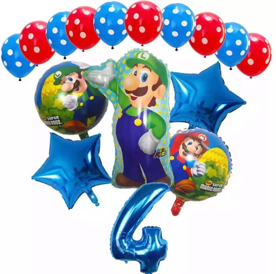 Super Mario Ballon Set Cartoons Folie Ballon Verjaardag Partij Decoratie Kinderen Speelgoed Set 16 delig Nummer 4