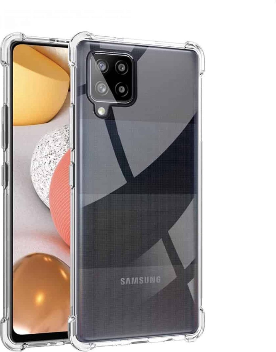 Samsung Galaxy A42 transparant siliconen hoes / achterkant met uitgestoken hoeken / anti shock / doorzichtig