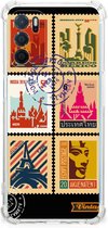Telefoonhoesje  OPPO A54s | A16 | A16s Leuk TPU Backcase met transparante rand Postzegels
