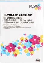 FLWR - Inktcartridge / LC-1240 / 5-pack / Zwart & Kleur - Geschikt voor Brother