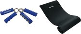 Tunturi - Fitness Set - Knijphalters 2 stuks - Fitnessmat 160 x 60 x 0,7 cm