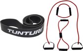 Tunturi - Fitness Set - Weerstandsband Zwart - Extra Heavy - Tubing Set Rood
