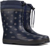 *gevoerd* FashionBootZ regenlaarzen met stippen Navy - Grijs-39
