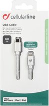 Cellularline - Usb kabel, usb-c to Apple lightning 60cm, wit