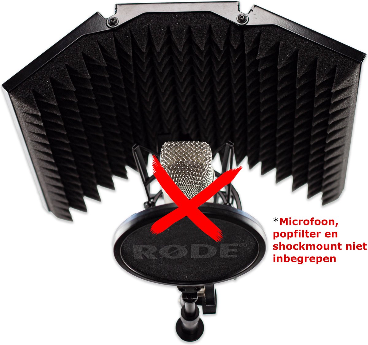 Gaan natuurlijk gewicht Brute Strength - Microfoon reflectiefilter met standaard - Reflectiescherm  - Microfoon... | bol.com
