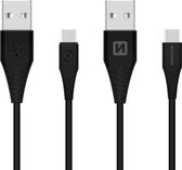 Câble Swissten USB-C vers USB-A - Chargeur - Téléphone - Tablette - Convient pour Samsung, Huawei, Sony, Oneplus, LG, Philips, Playstation 5 Dualsense - Câble de charge - 1,5 m - Zwart
