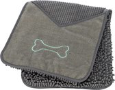 Trixie microvezel handdoek met insteekzakken grijs (78X32 CM)
