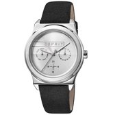 ESPRIT dames HORLOGE ES1L077L0015 analoog horloge met leren armbanden en zilver steel horloge kast