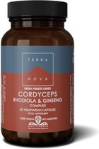 Terranova Omschrijving:	Cordyceps rhodiola & ginseng Inhoud:	50 capsules