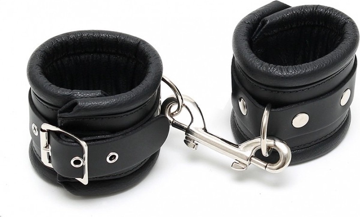 Goedkoopste Bondage play - Luxe voetboeien met kussens - zwart