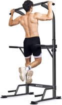 XMUND XD-PT2 Bancs de musculation Stations - Power Tower - Station de traction et de trempage - tour de traction - barre de frappe - pour l'entraînement musculaire du tronc et du haut du corps au gymnase à domicile - noir