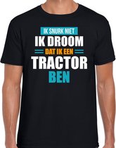 Snurk niet droom dat ik tractor ben fun tekst slaapshirt / pyjama shirt - zwart - heren - Grappig slaapshirt / slaap kleding t-shirt L