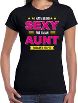 Hate being sexy but Im an aunt / Haat sexy zijn maar ben tante cadeau t-shirt zwart voor dames -  kado shirt  / verjaardag cadeau 2XL