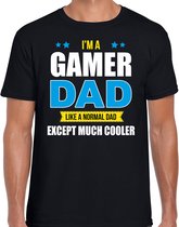 Gamer dad like normal except cooler cadeau t-shirt zwart - heren - hobby / vaderdag / cadeau shirts 2XL
