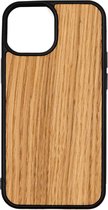 Apple Iphone 13 Mini Eik Houten GSM Hoesje Hout Shockproof TPU Case Hoes Uniek Design Telefoon Zwart Protection Geschenk Kerstmis Vaderdag Moederdag Verjaardag