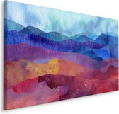 Schilderij - Prachtig Abstract van Heuvels, Multikleur, Premium print