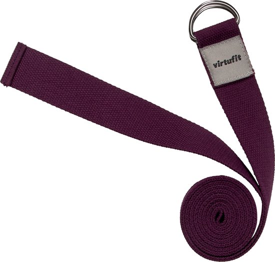 VirtuFit Premium Yoga Riem - Yoga strap - Katoen - 250 cm - Mulberry - Yogastrap van Merkloos — afbeelding 3